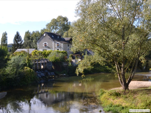 Beautiful village on the banks of a river