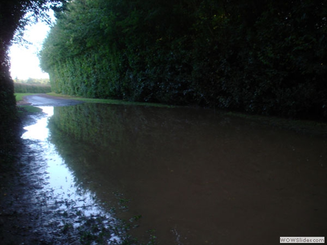 Flooded roads in Hampshire