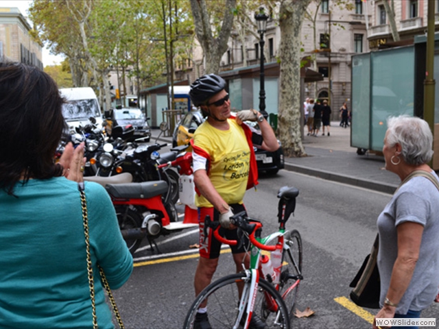 Showing off my Pedalling Pete London to Barcelona T Shirt