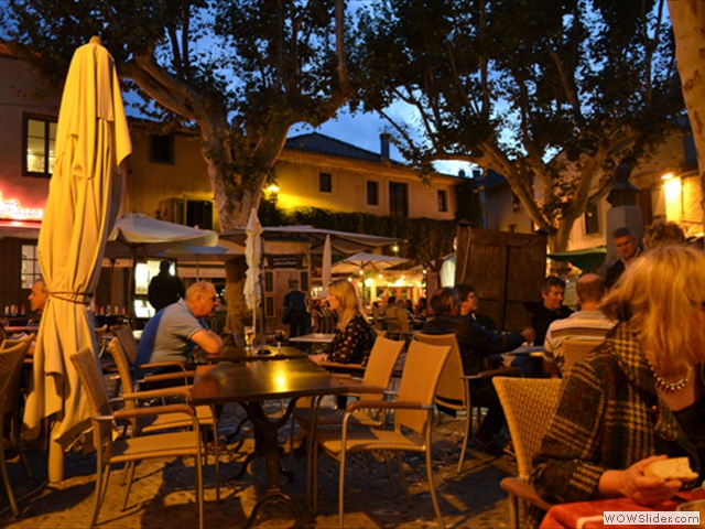 The bustling cafes of the old city